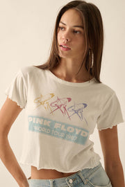 Pink Floyd 1987 Tour Cropped Graphic Baby Tee - ShopPromesa
