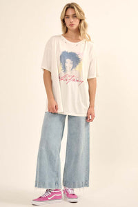 Whitney Houston Portrait Distressed Graphic Tee - ShopPromesa