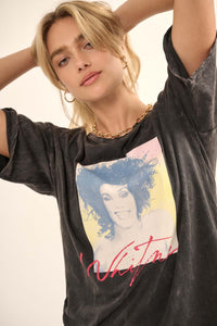 Whitney Houston Portrait Distressed Graphic Tee - ShopPromesa