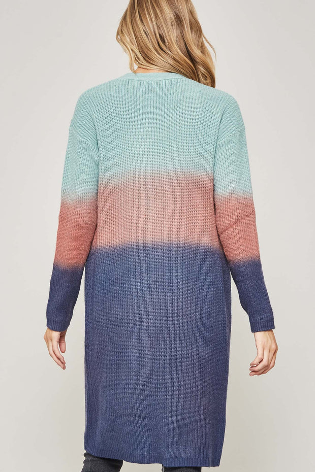 Shades of You Ombre Open-Front Longline Cardigan - ShopPromesa