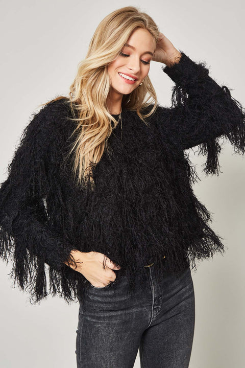 Shimmy and Shake Shaggy Fringe Sweater