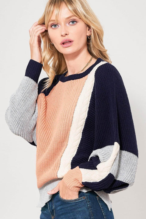 Strike a Juxtapose Colorblock Dolman Sweater - ShopPromesa