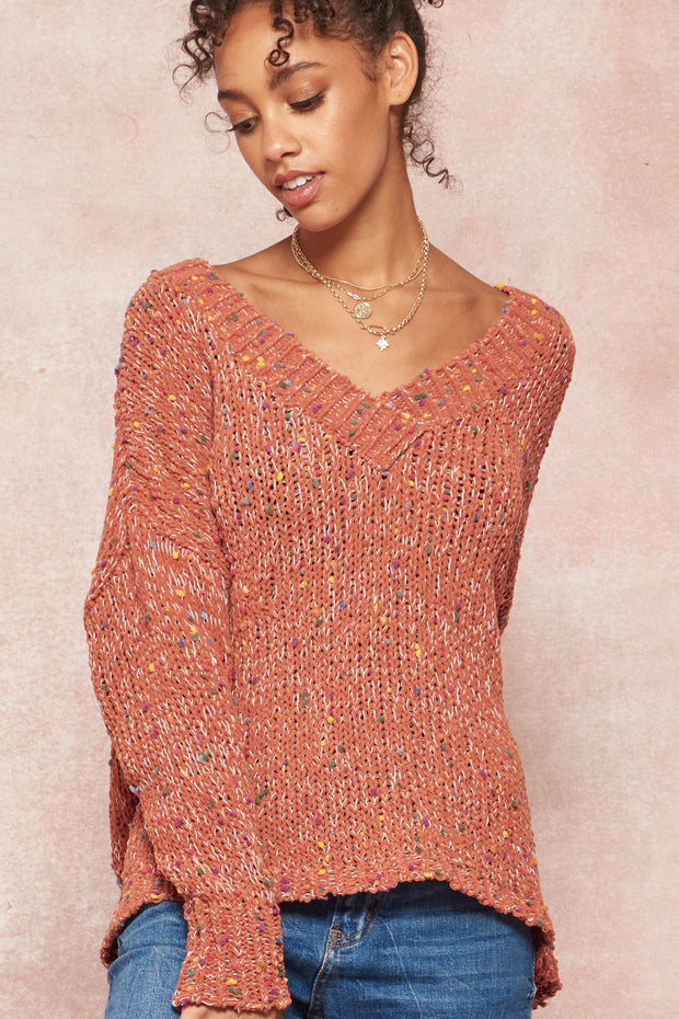 Color Pop Multicolor Popcorn Knit Sweater - ShopPromesa