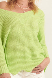 Bright Idea Ribbed Knit Scallop-Hem Sweater - ShopPromesa