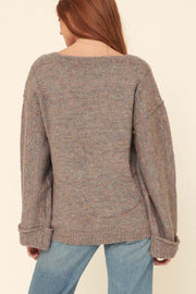 Loosely Translated Oversized V-Neck Sweater - ShopPromesa