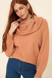 Enjoy the Moment Off-Shoulder Cowl Neck Sweater - ShopPromesa