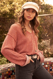 Inner Beauty Two-Tone Exposed-Seam Sweater - ShopPromesa