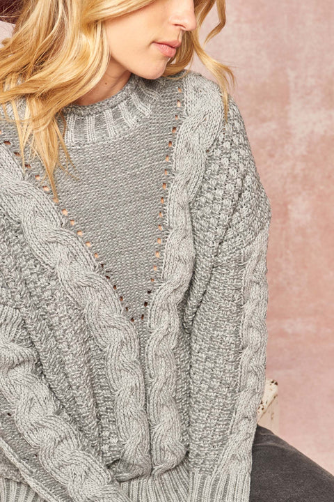 Get It Twisted Multi Cable Knit Sweater - ShopPromesa