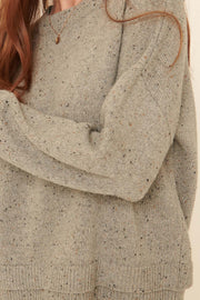 Soft Touch Layered-Hem Confetti Sweater - ShopPromesa