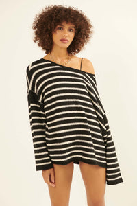 Stripe Hype Oversized Striped Sweater - ShopPromesa