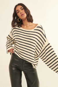 Stripe Hype Oversized Striped Sweater - ShopPromesa