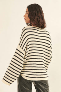 Stripe Hype Oversized Striped Sweater - ShopPromesa