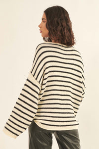 Stripe Hype Oversized Striped Sweater - ShopPromesa