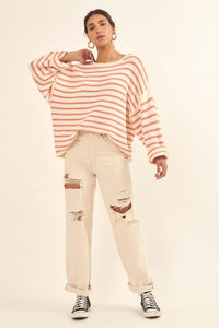 Stripe Hype Oversized Striped Sweater - ShopPromesa