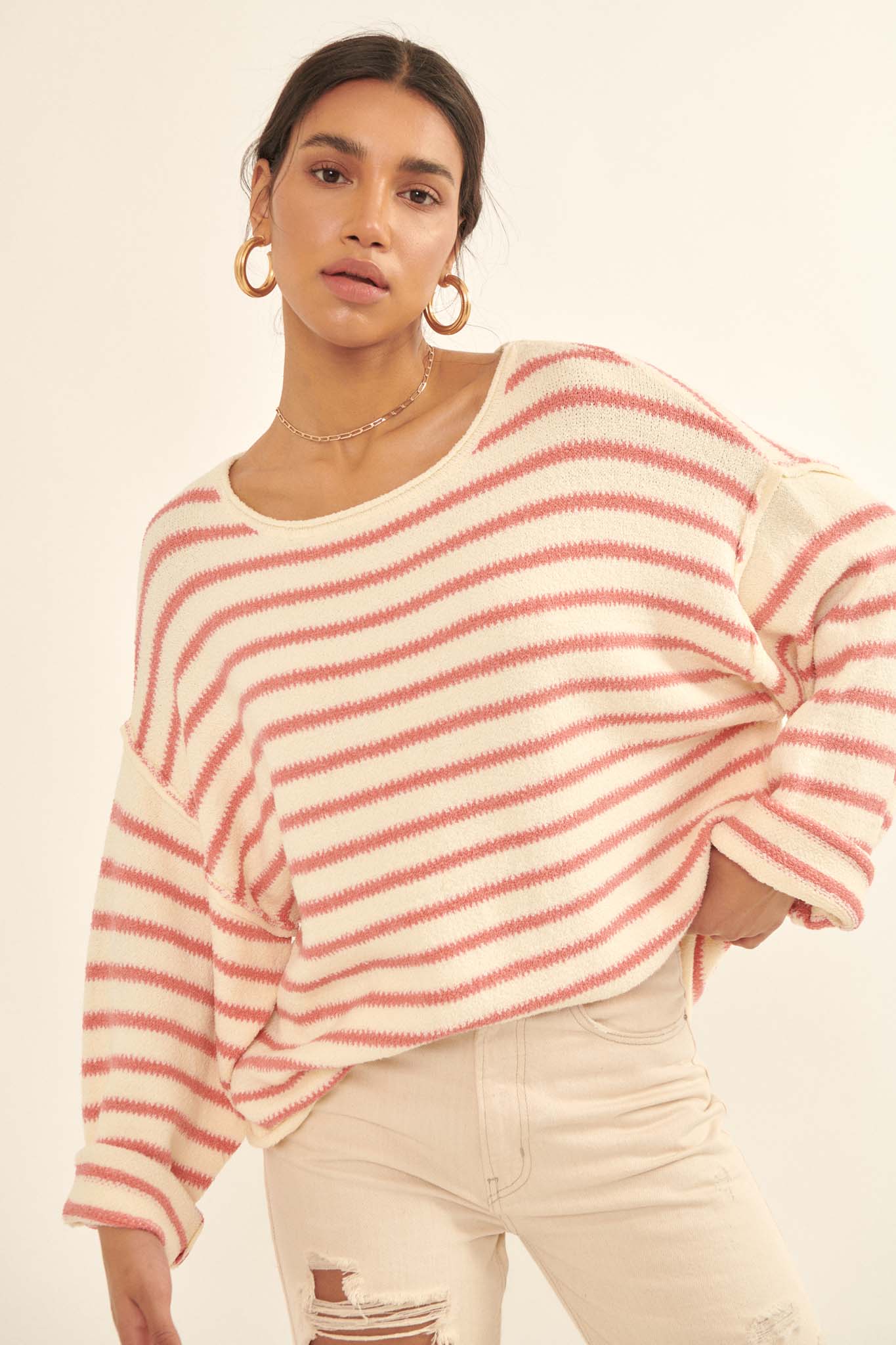 Stripe Hype Oversized Striped Sweater - ShopPromesa