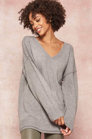 Subtle Ways Exposed-Seam Double-Hem Sweater - ShopPromesa