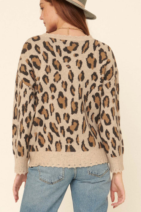Change Your Spots Distressed Leopard Sweater - ShopPromesa