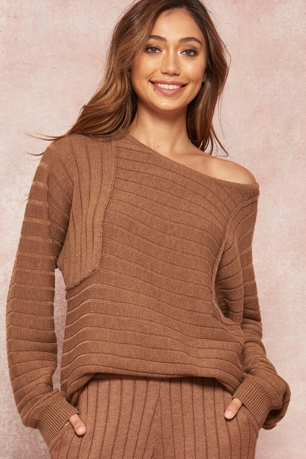Easy Does It Rib-Knit Boatneck Raglan Sweater - ShopPromesa
