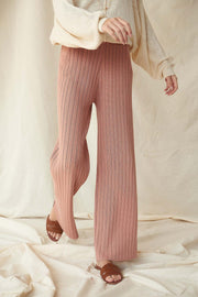 Easy to Please Rib-Knit Wide-Leg Sweater Pants - ShopPromesa