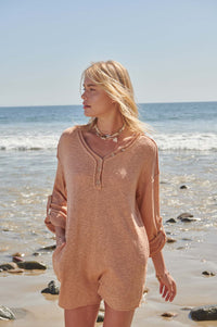 Just Breathe Roll-Up Henley Sweater Romper - ShopPromesa