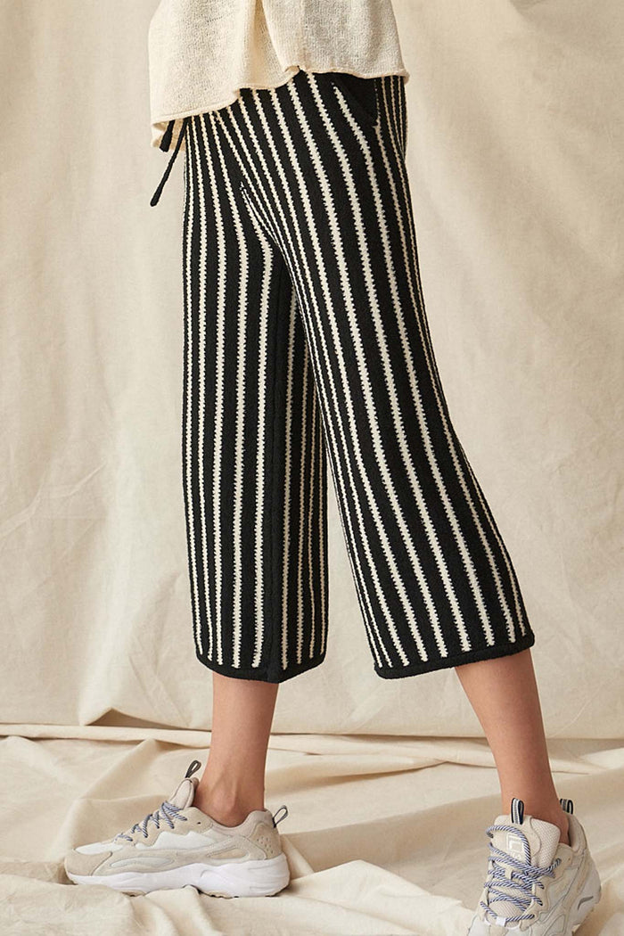 Sunday Funday Striped Pocket Sweater Pants - ShopPromesa