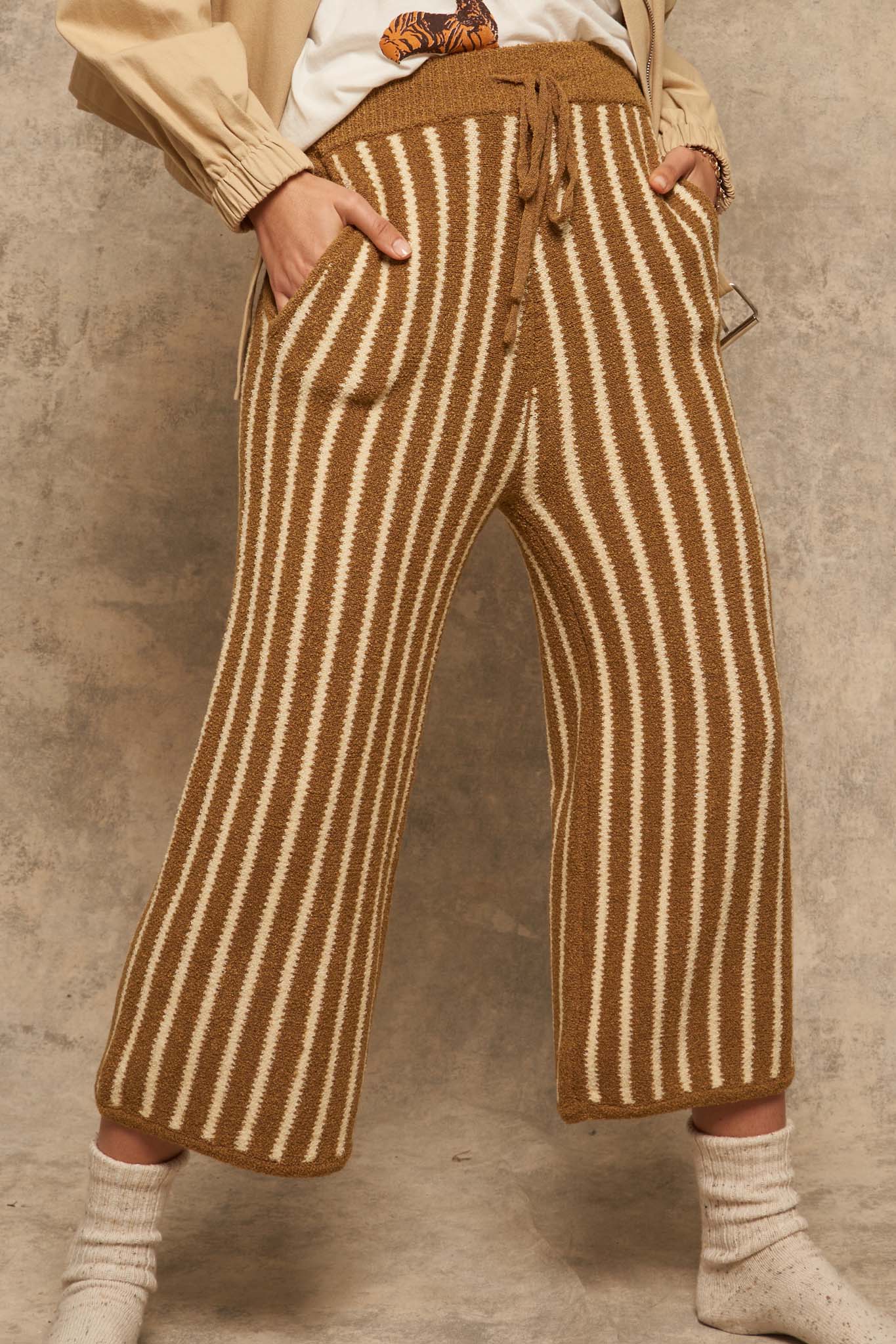 Sunday Funday Striped Pocket Sweater Pants - ShopPromesa