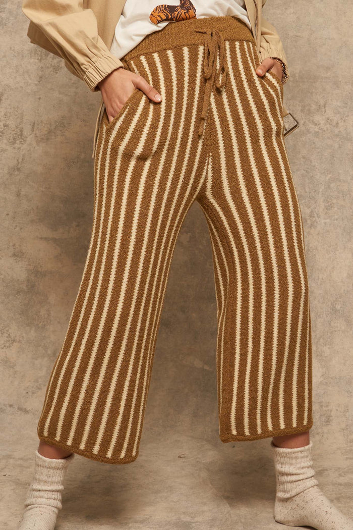 Sunday Funday Striped Pocket Sweater Pants - ShopPromesa