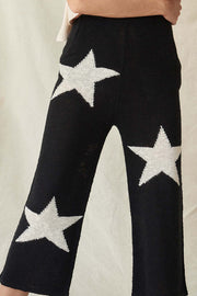 Cosmic Kid Star-Pattern Cropped Sweater Pants - ShopPromesa