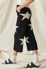 Cosmic Kid Star-Pattern Cropped Sweater Pants - ShopPromesa