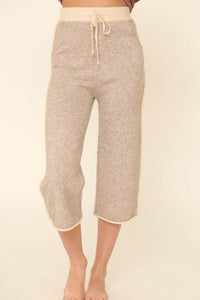 Cozy Town Exposed-Seam Cropped Sweater Pants - ShopPromesa