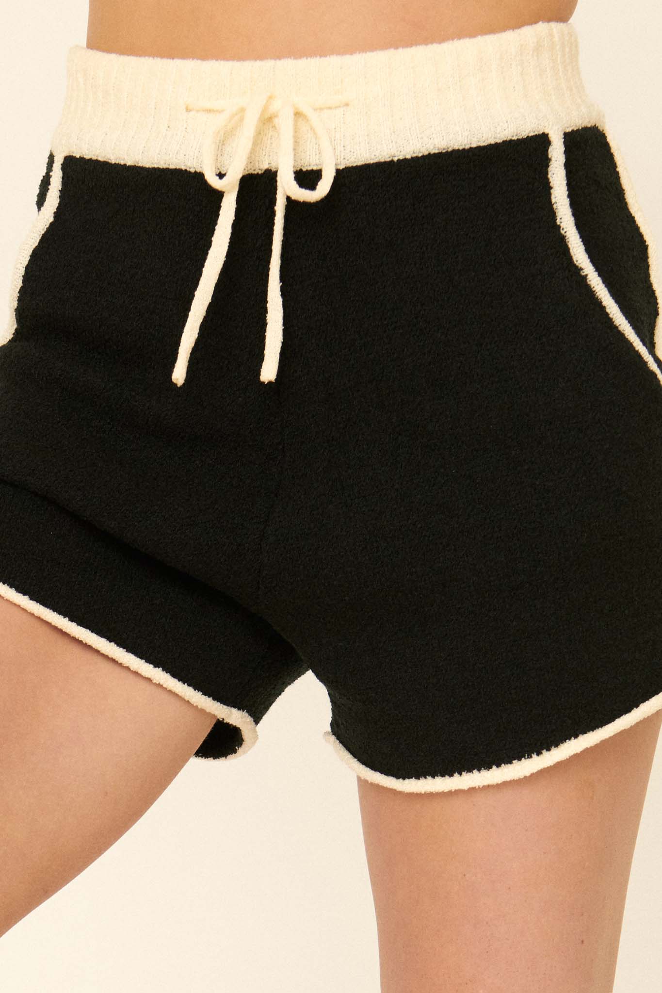 Chill Pill Exposed-Seam Pocket Sweater Shorts - ShopPromesa