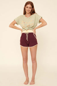 Chill Pill Exposed-Seam Pocket Sweater Shorts - ShopPromesa