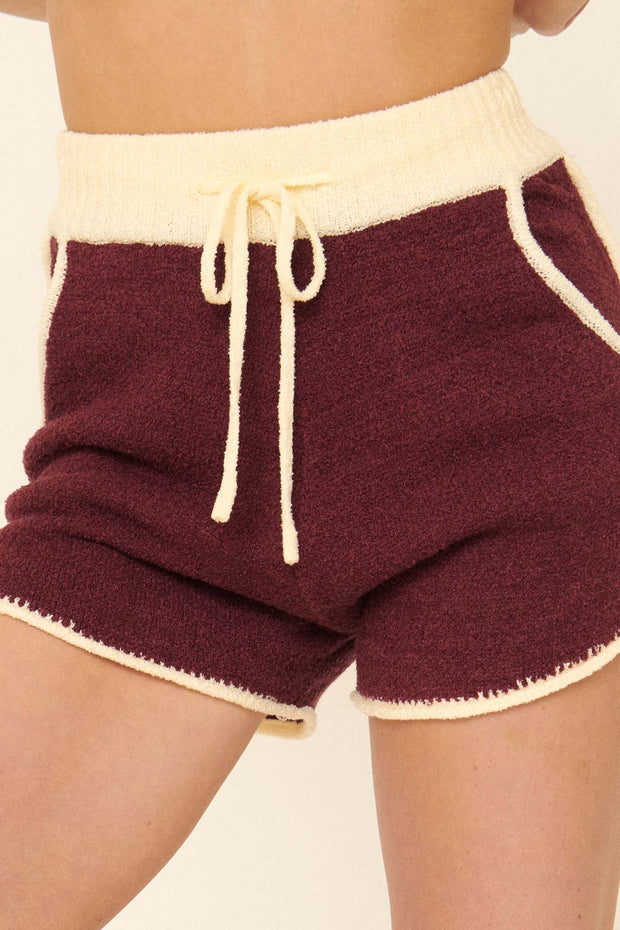 Chill Pill Exposed-Seam Pocket Sweater Shorts - ShopPromesa