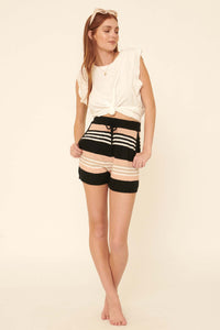 Linger On Striped Pocket Sweater Shorts - ShopPromesa