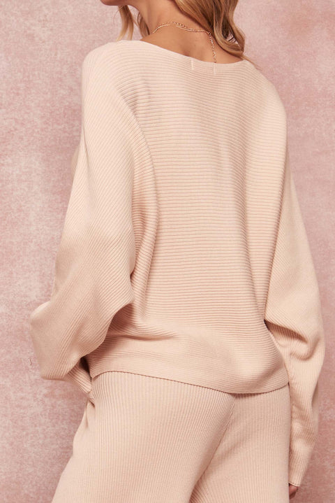 Take It Slow Ribbed Knit Dolman Sweater - ShopPromesa