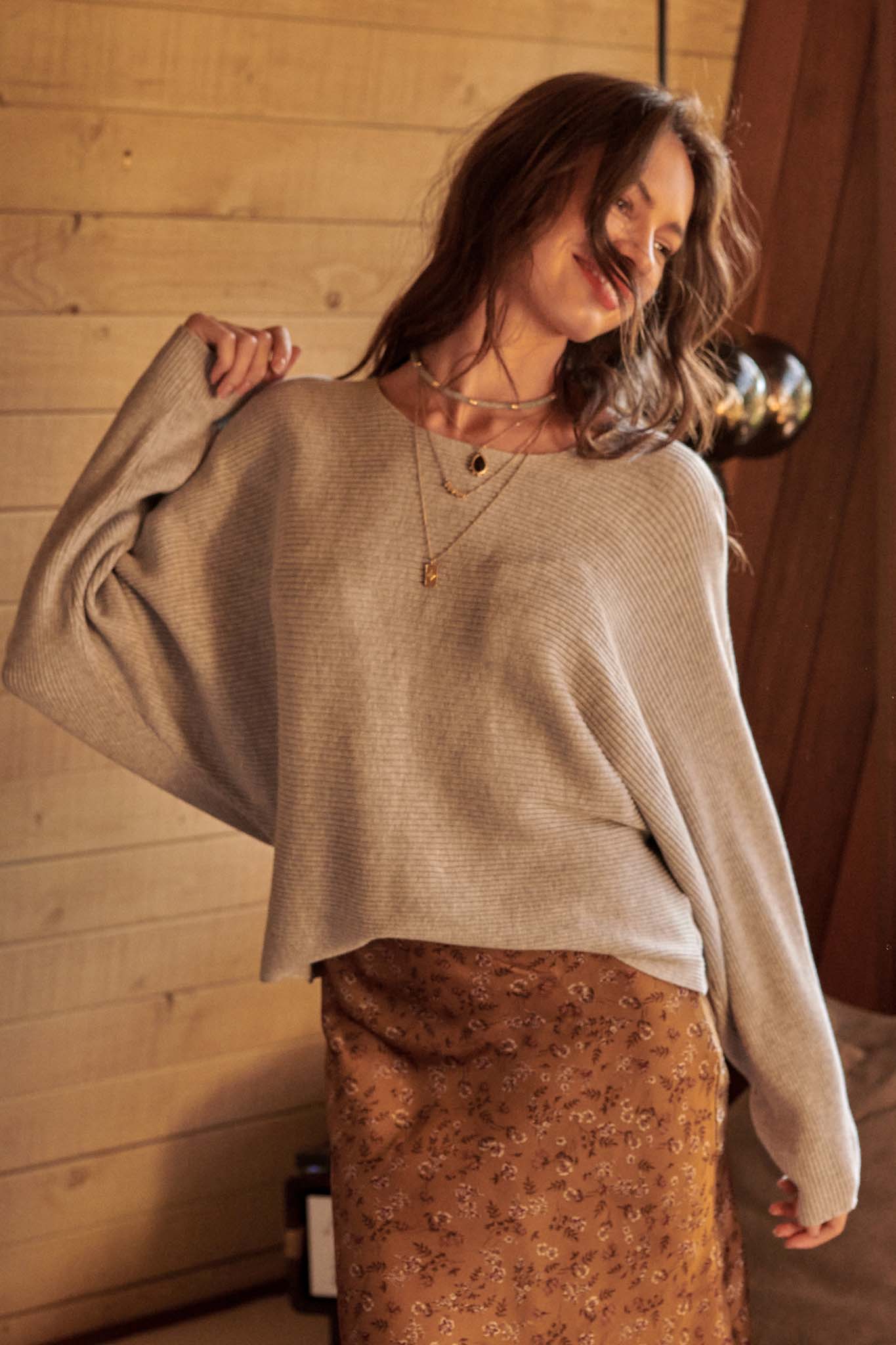 Take It Slow Ribbed Knit Dolman Sweater - ShopPromesa