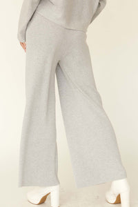 Simple Bliss Pleated Rib-Knit Pocket Sweater Pants - ShopPromesa