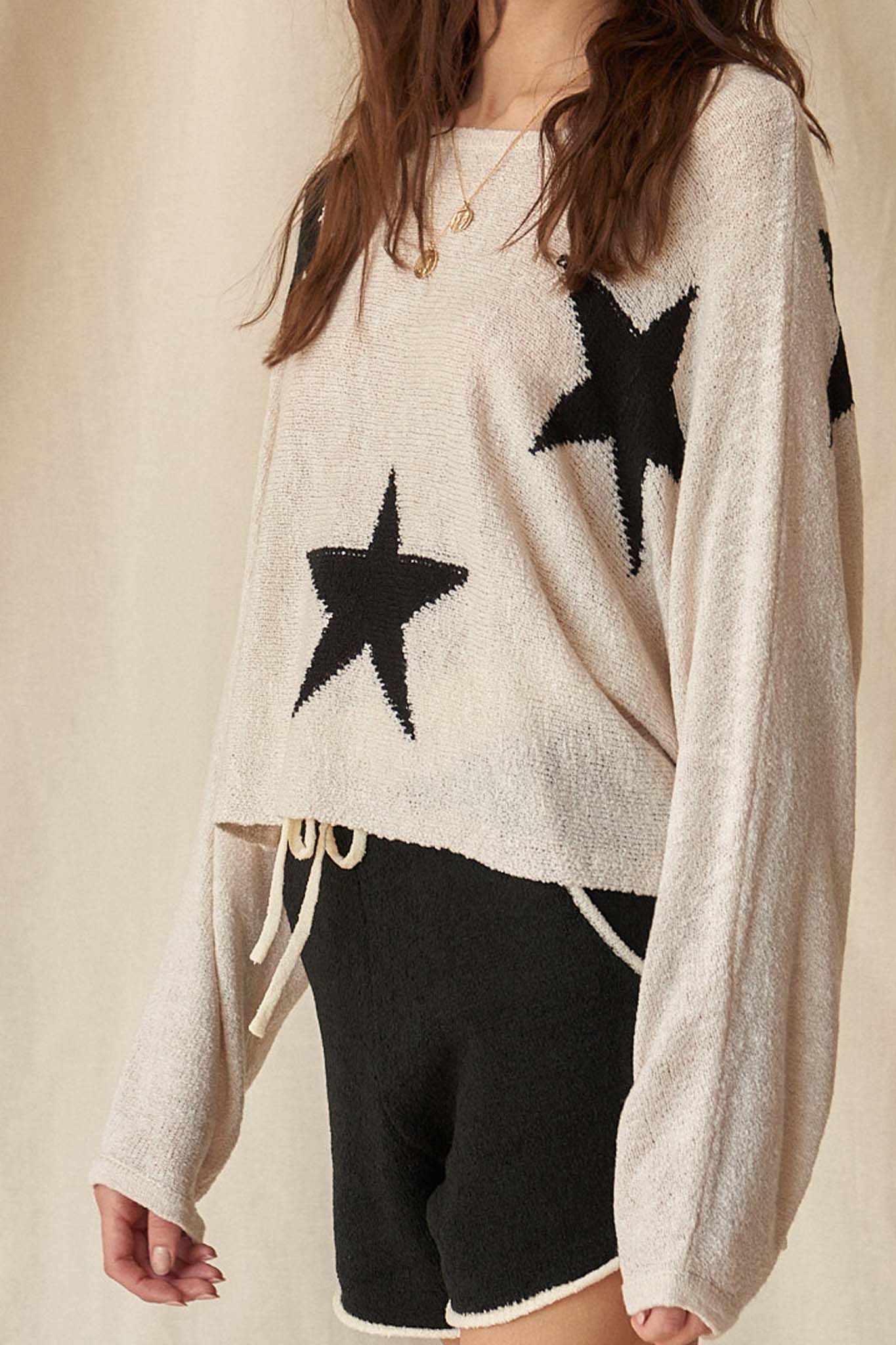 Supernova Star-Pattern Oversized Graphic Sweater - ShopPromesa