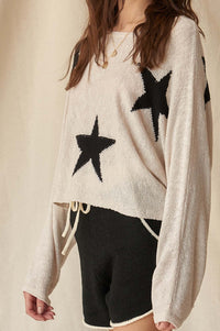 Supernova Star-Pattern Oversized Graphic Sweater - ShopPromesa