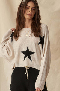 Supernova Star-Pattern Oversized Graphic Sweater - ShopPromesa