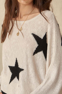 Supernova Star-Pattern Oversized Graphic Sweater - ShopPromesa