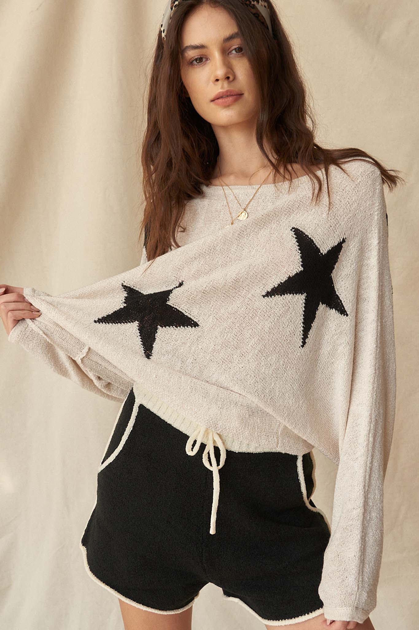 Supernova Star-Pattern Oversized Graphic Sweater - ShopPromesa