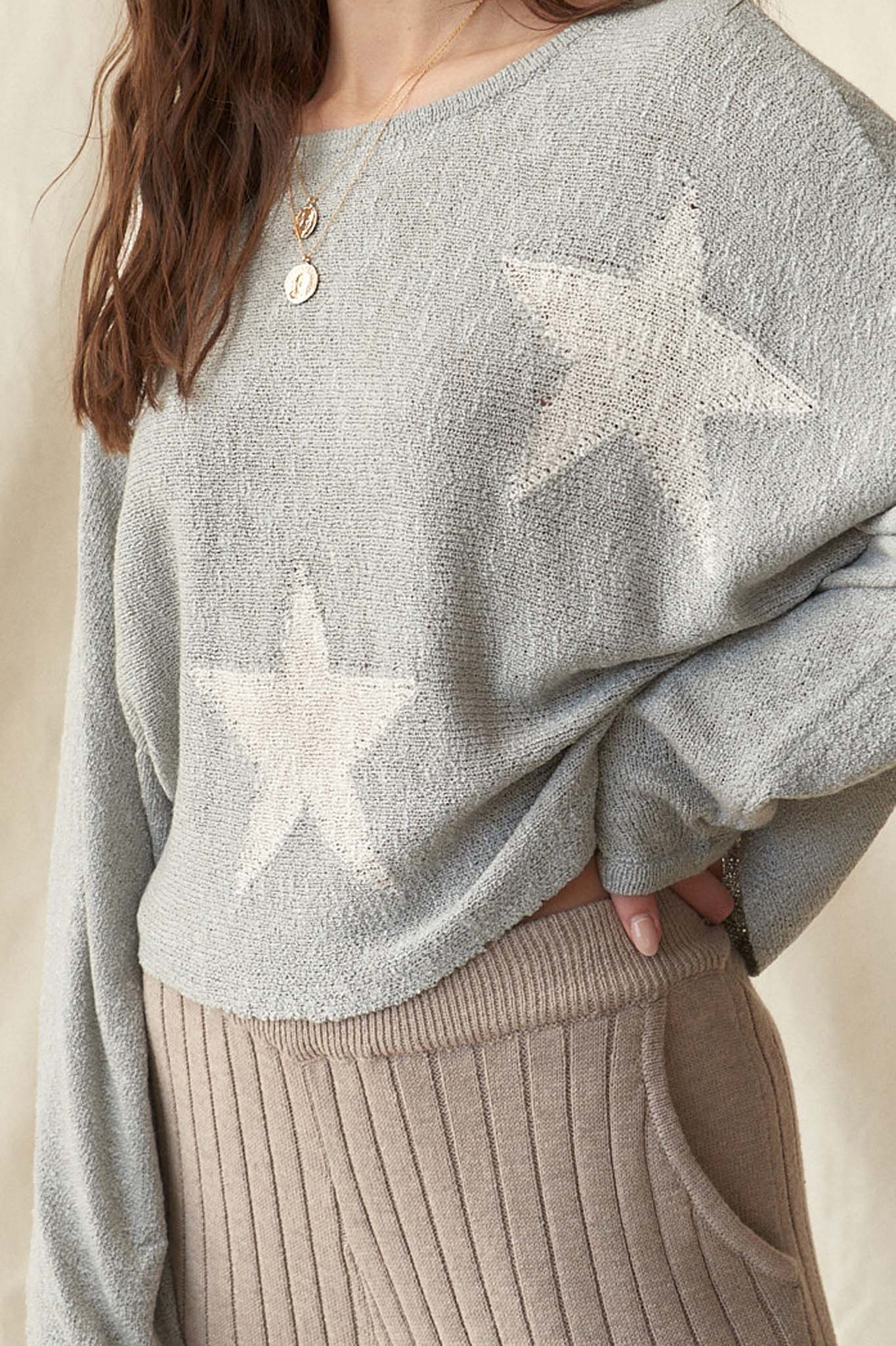 Supernova Star-Pattern Oversized Graphic Sweater - ShopPromesa