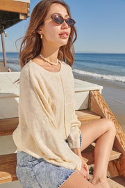Body and Soul Exposed-Seam Dolman Sweater - ShopPromesa