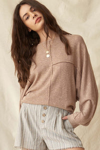 Body and Soul Exposed-Seam Dolman Sweater - ShopPromesa