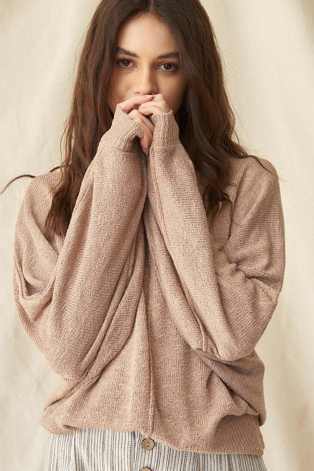 Body and Soul Exposed-Seam Dolman Sweater - ShopPromesa