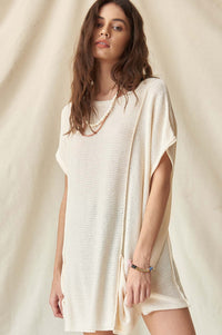 Sweet Serenity Rib-Knit Tunic Pocket Sweater - ShopPromesa