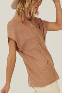 Sweet Serenity Rib-Knit Tunic Pocket Sweater - ShopPromesa