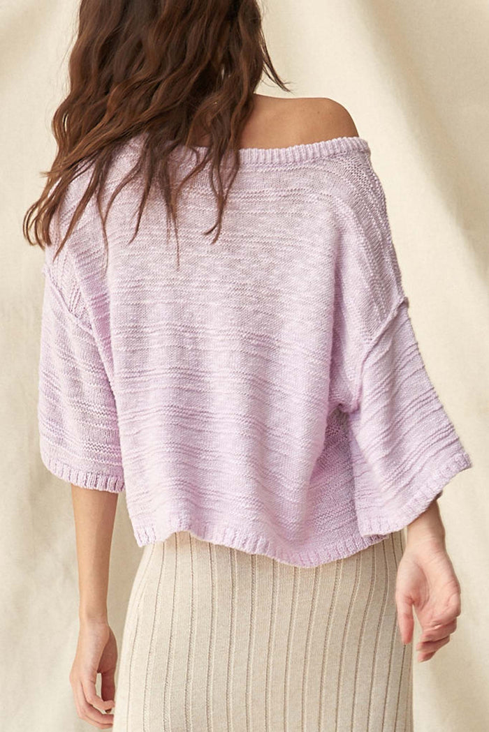 Loosen Up Textured Stripe Cropped Sweater - ShopPromesa