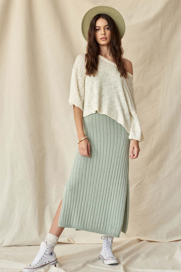 Loosen Up Textured Stripe Cropped Sweater - ShopPromesa